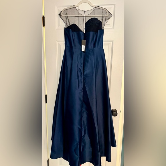 Elegant Sachin & Babi Navy Evening Gown-size 6 - Picture 10 of 14